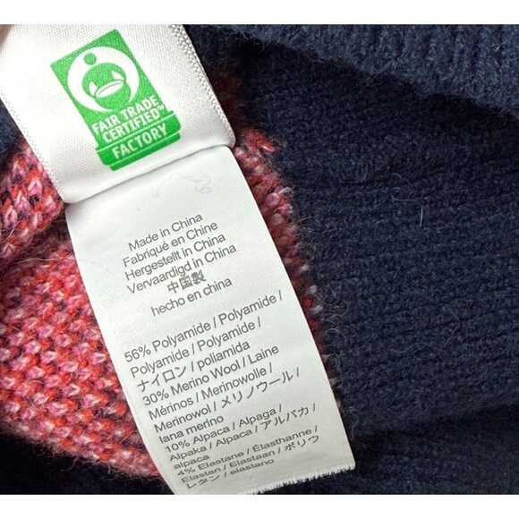 XL 12 14 Crewcuts Girls Heart Argyle Crewneck Sweater Alpaca Wool Blue Red Pink - Picture 7 of 9